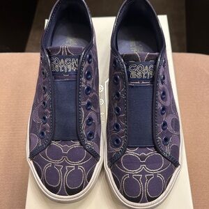 Coach Women's purple Patterned Slip-On Sneakers